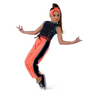 Wish Vibrant Orange and Blue Sequin Outfit